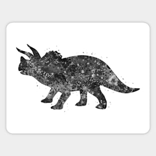 Triceratops dinosaur black and white Magnet